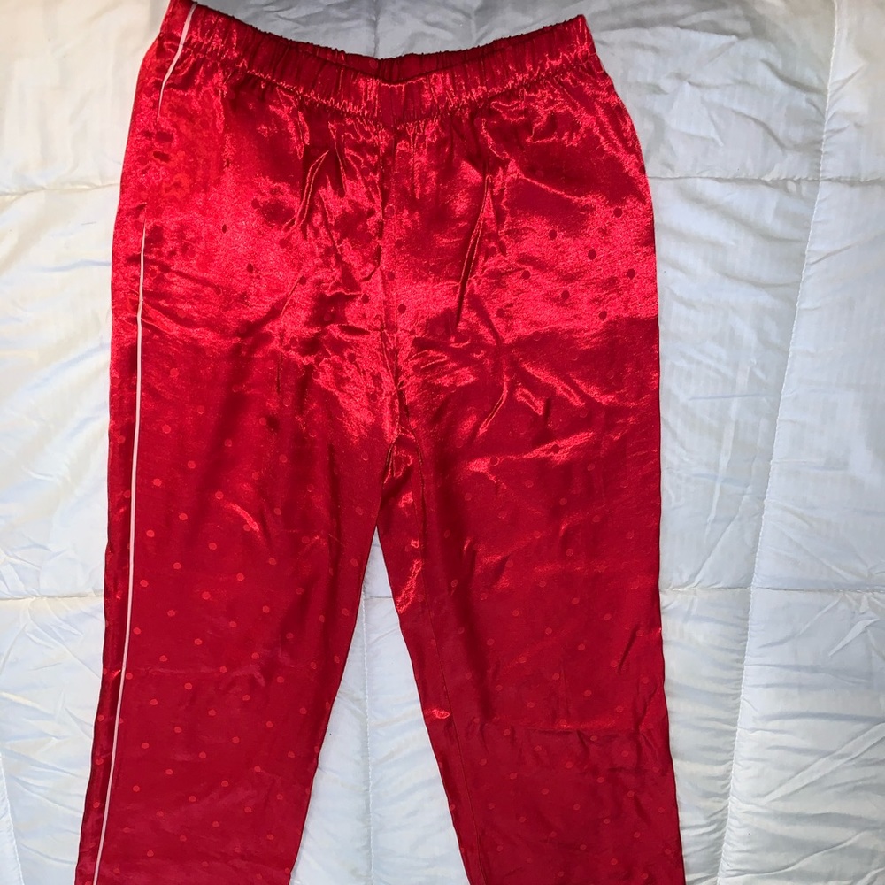 VS red mock silk pj pants
